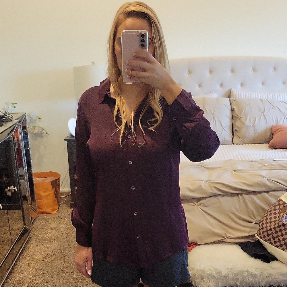 Women's Purple Button-Up Shirt